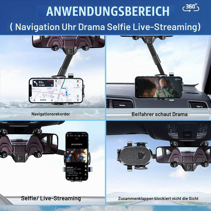 Handyhalterung Auto, Universelle Fahrzeug Handyhalterung, 360° Drehung Universal KFZ Handy Halterung