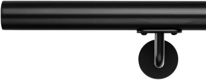 Sellon24 Wandhandlauf Edelstahl AISI 304 Ø42,4 mm pulverbeschichtet Schwarz RAL 9005 - FlowDrill-Gew
