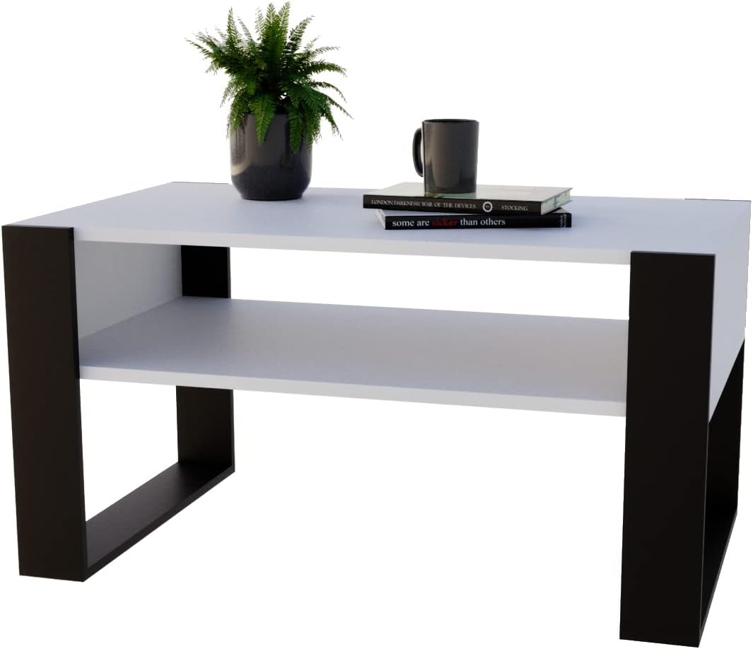 MRBLS Couchtisch – modernes rustikales Design – Wohnzimmer-Tisch Beistelltisch Kaffeetisch Sofatisch
