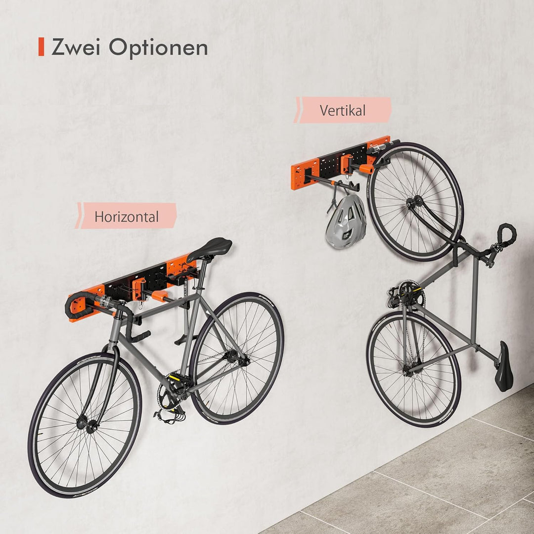 Mimoke Fahrrad Wandhalterung I Fahrradhalter Vertikal &amp; Horizontal einstellbar - bis 30 kg Tragkraft