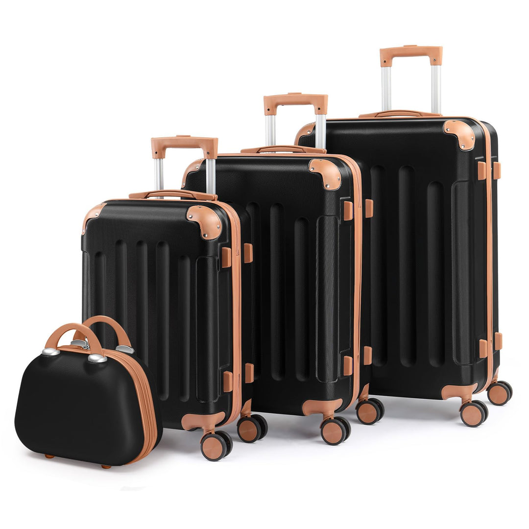 LALAHO Kofferset 4 teilig Hartschale, Koffer Set aus ABS, Reisekoffer mit Rollen Gross, Hartschalenk
