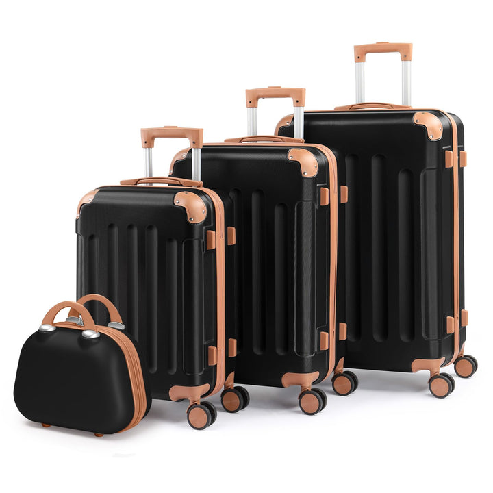 LALAHO Kofferset 4 teilig Hartschale, Koffer Set aus ABS, Reisekoffer mit Rollen Gross, Hartschalenk