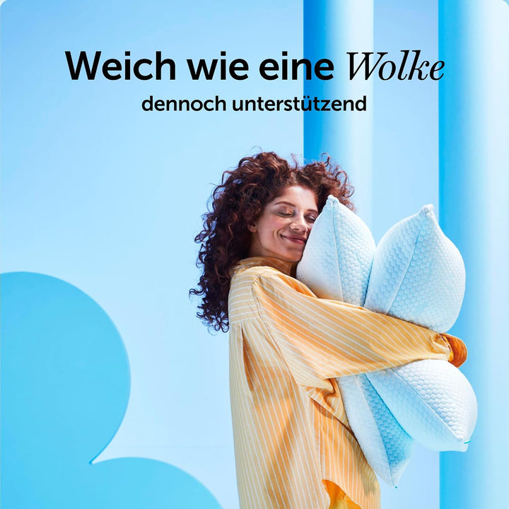 Cloudpillo 2er-Pack Premium Memory Foam Kissen - Höhenverstellbares Kopfkissen 40x80 cm - Ergonomisc