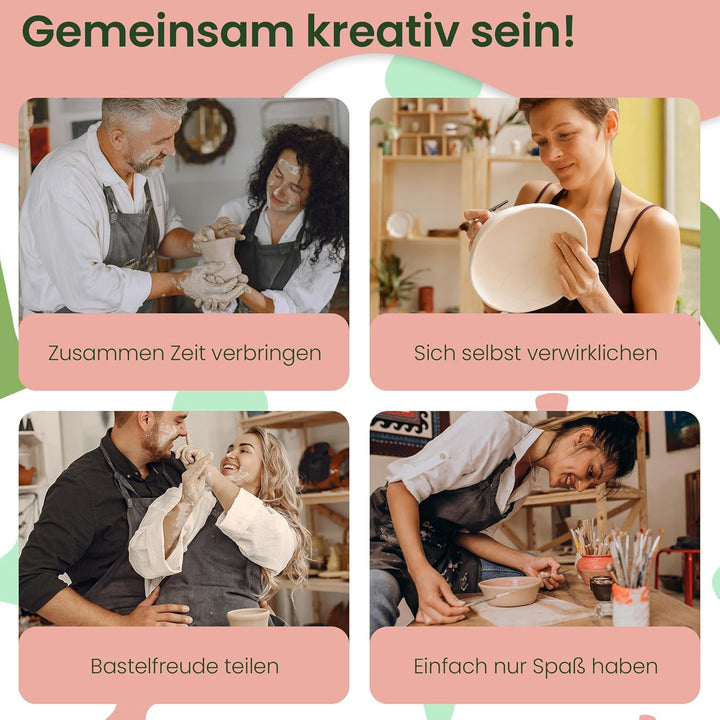 TONART BE AN ARTIST – Töpferset für Anfänger für zuhause mit lufttrocknendem Ton (ohne Brennen), Wer