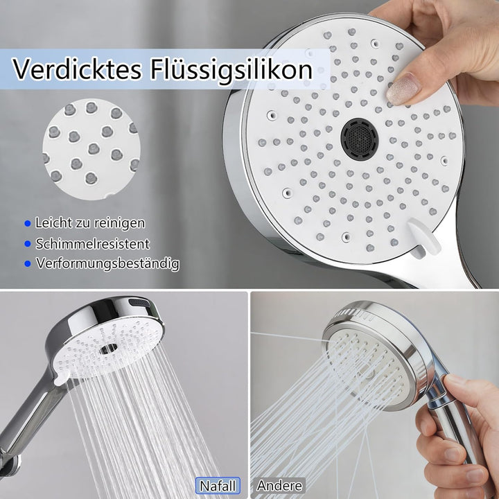 Hochdruck Duschkopf - Duschkopf Gross mit starkem Durchfluss Intensiver Sprühstrahl für die effizien