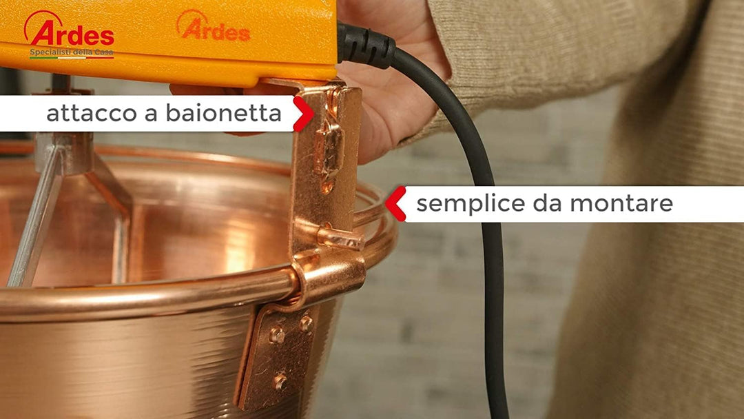 Ardes AR2480 Kupfer Paiolo für Polenta und Marmelade Portionen für 8/12 Personen Durchmesser 28 cm,