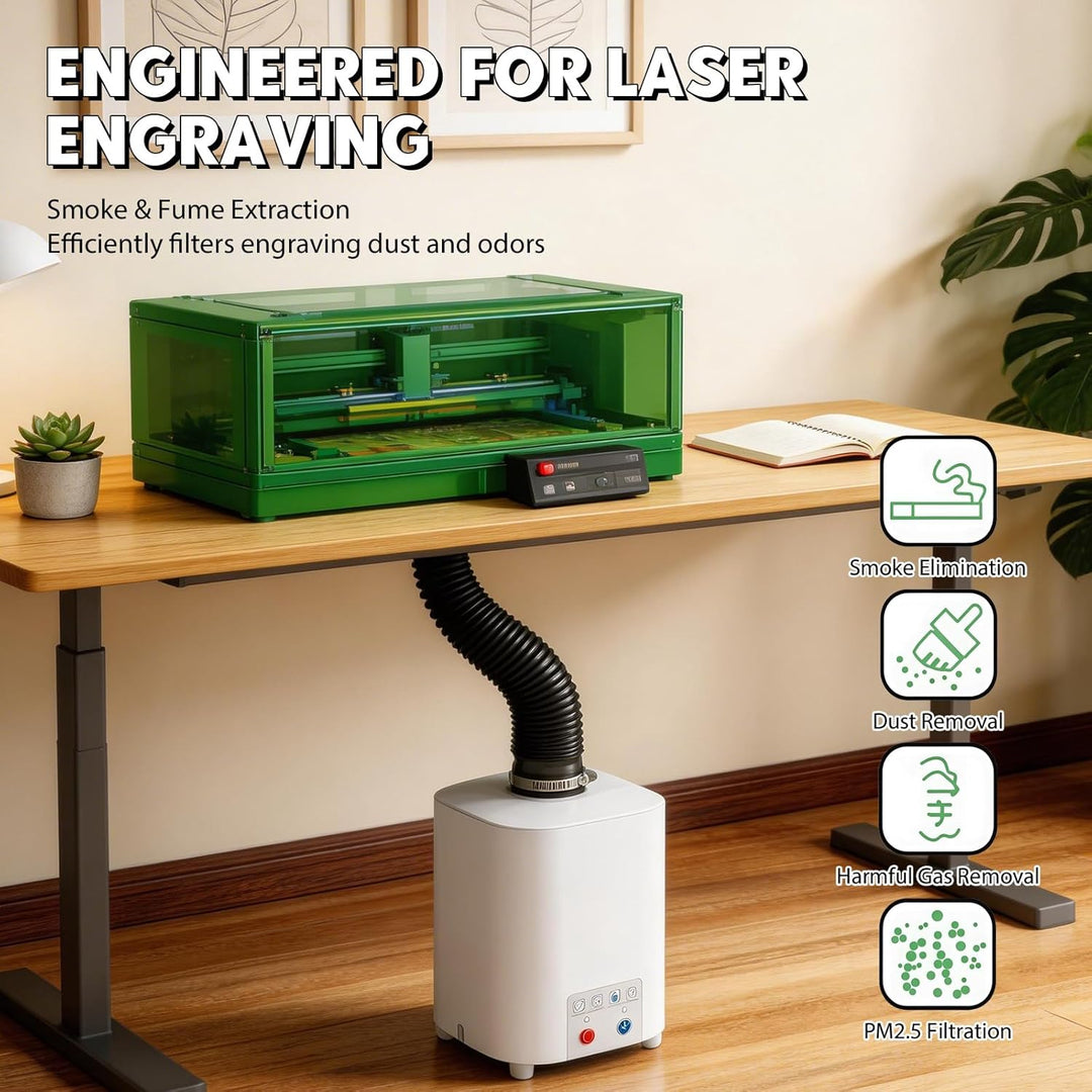 Luftreiniger für Lasergravierer, Tragbare Rauchabsaugung für Gravier mit 3-stufiges Filtersystem, Mi