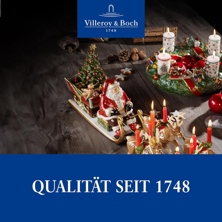 Villeroy & Boch – Christmas Toys Memory Spieluhr "Santas Schlittenfahrt", Weihnachtsfigur mit Kerzen