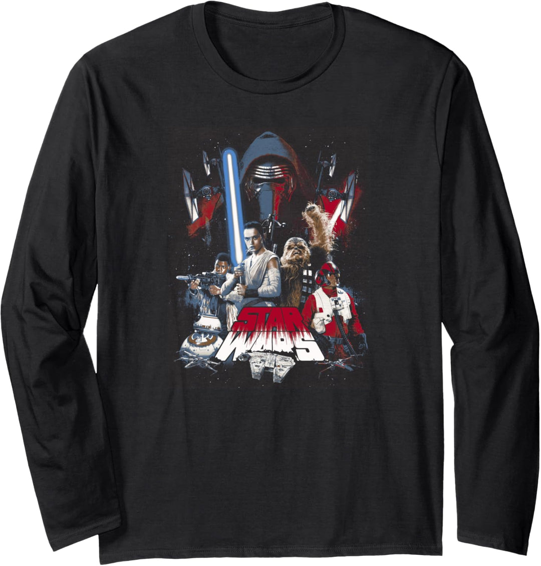 Star Wars Episode 7 Poster Kylo Ren, Rey, Fin, Poe Langarmshirt
