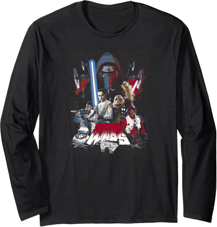 Star Wars Episode 7 Poster Kylo Ren, Rey, Fin, Poe Langarmshirt