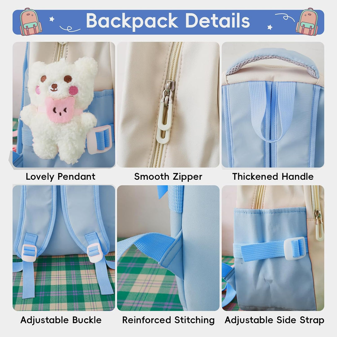 Tanou Schulranzen Mädchen 4-teilig, Schultasche Kinder Rucksack Schule Teenager 3.-7. Klasse, Stilvo