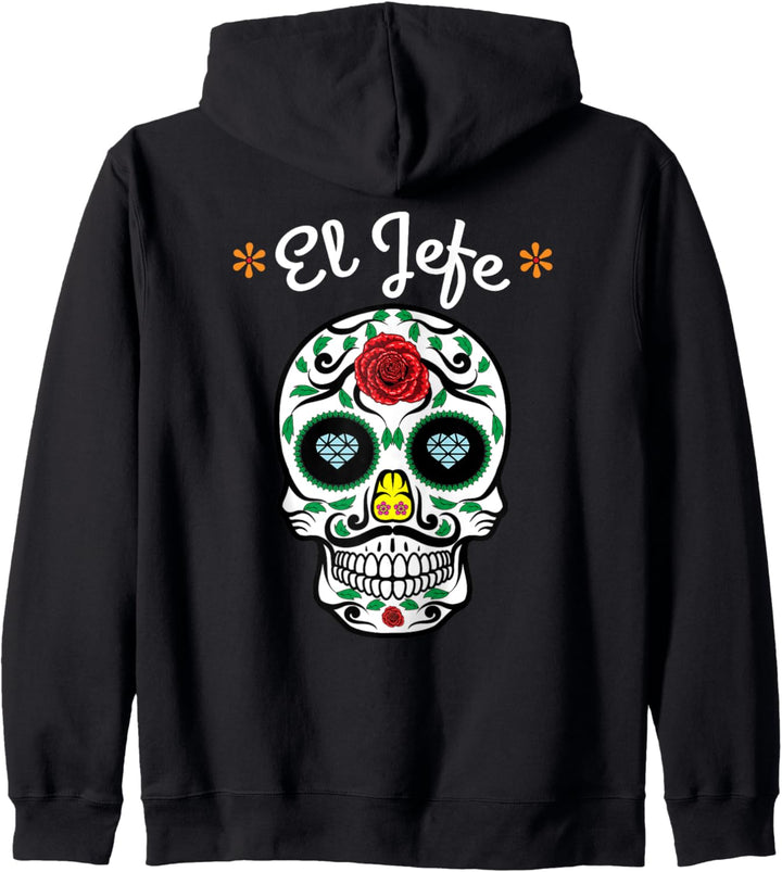 El Jefe Colorful Sugar Calavera Skull Dia De Los Muertos Kapuzenjacke