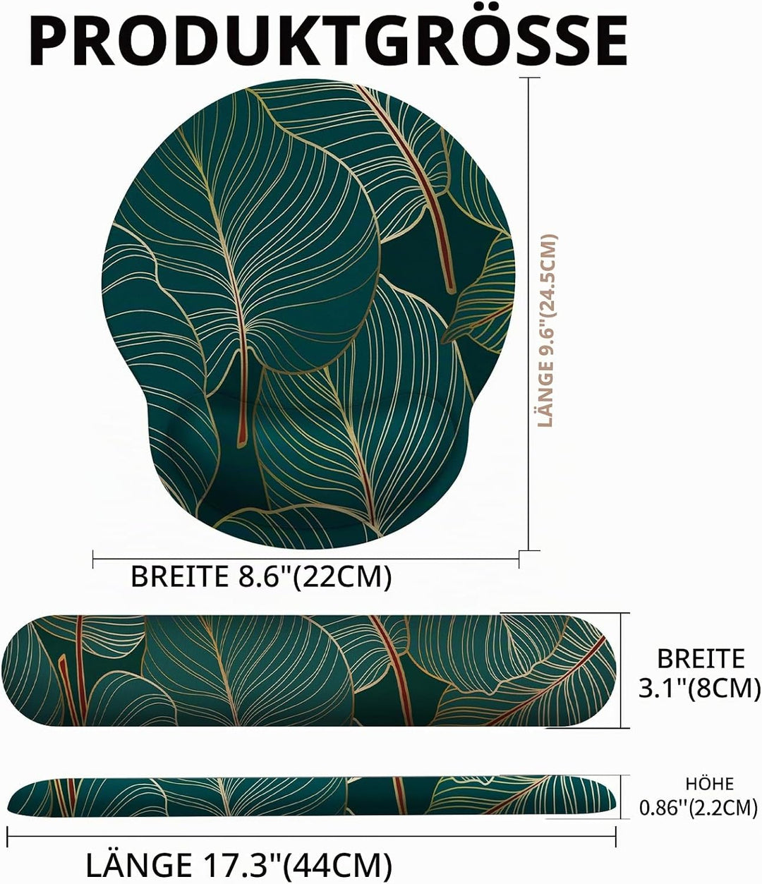 Mauspad mit Gelkissen,Mousepad mit Handauflage Ergonomisches, Bequemes Computer-Handballenauflage Ma