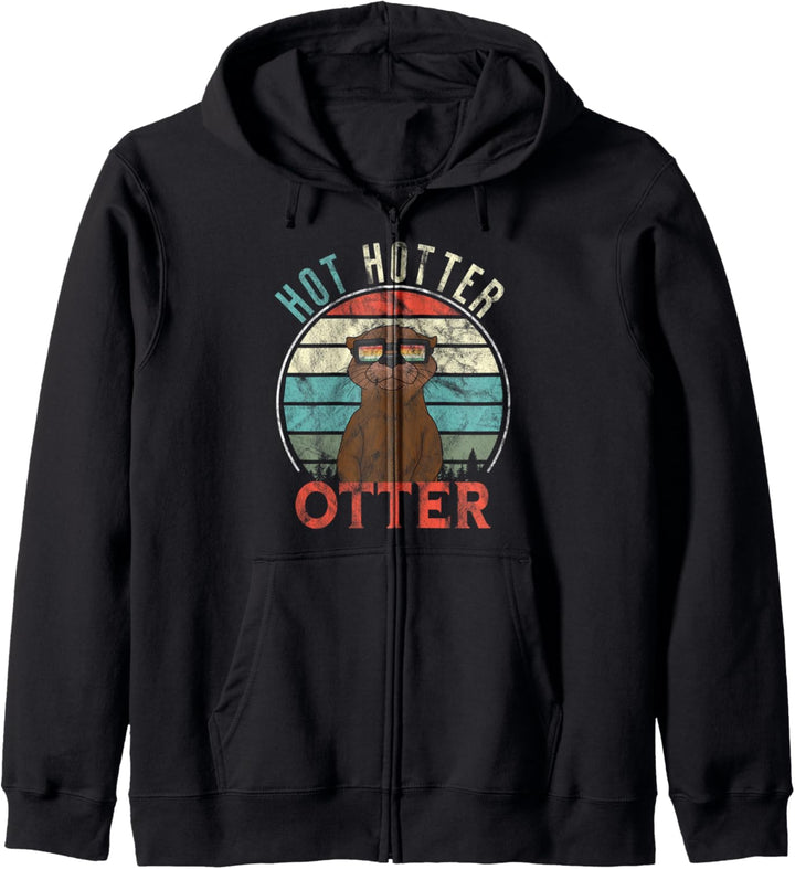 Vintage Hot Hotter Otter Retro Otterliebe Kapuzenjacke