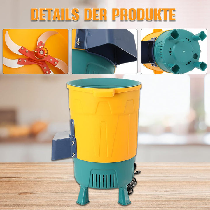 550W Elektrischer Gemüseschneider Futterhäcksler Futterverarbeitungsmaschine, Grünfutter, Grashalme,