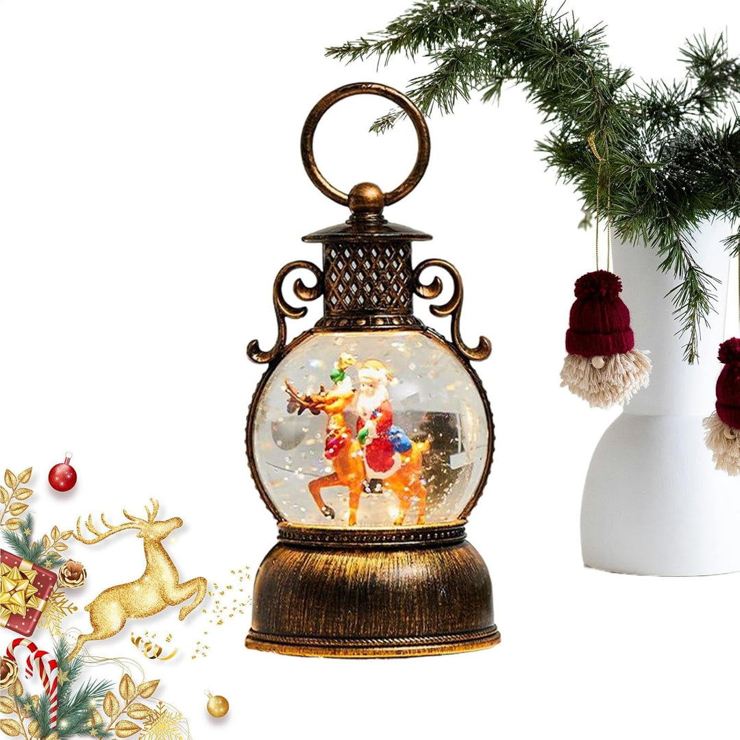 Schneekugel für Weihnachten,Partyszene Requisiten - Weihnachtsmann Schneekugel mit Licht,für Kaminsi
