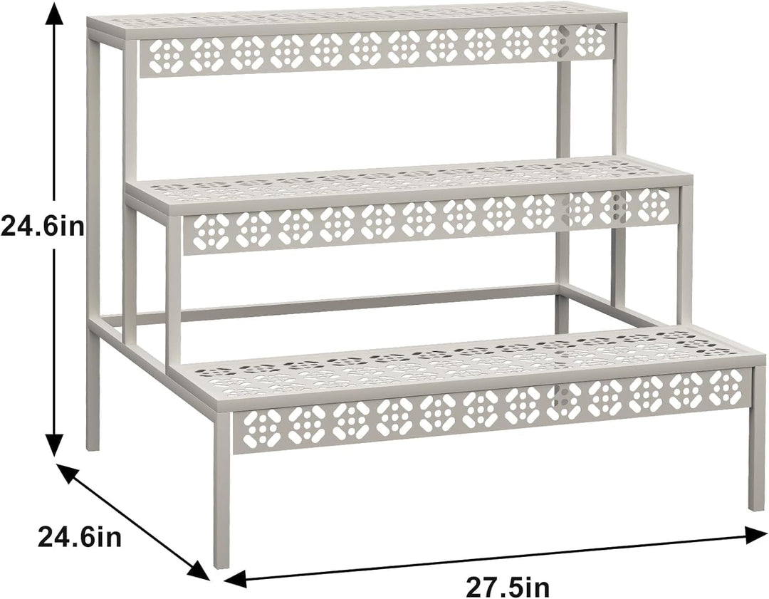 3 Stufen Metall Blumentreppe, Pflanzentreppe Blumenbank, Pflanzenregal Blumenregal, Pflanzenständer
