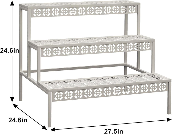 3 Stufen Metall Blumentreppe, Pflanzentreppe Blumenbank, Pflanzenregal Blumenregal, Pflanzenständer