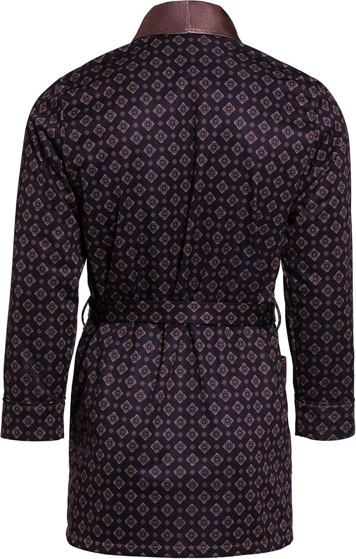 Herren Morgenmantel - Revise Brais RE-503 - Kurz - Dünn und leicht XXL Schwarz / Gold, XXL Schwarz /