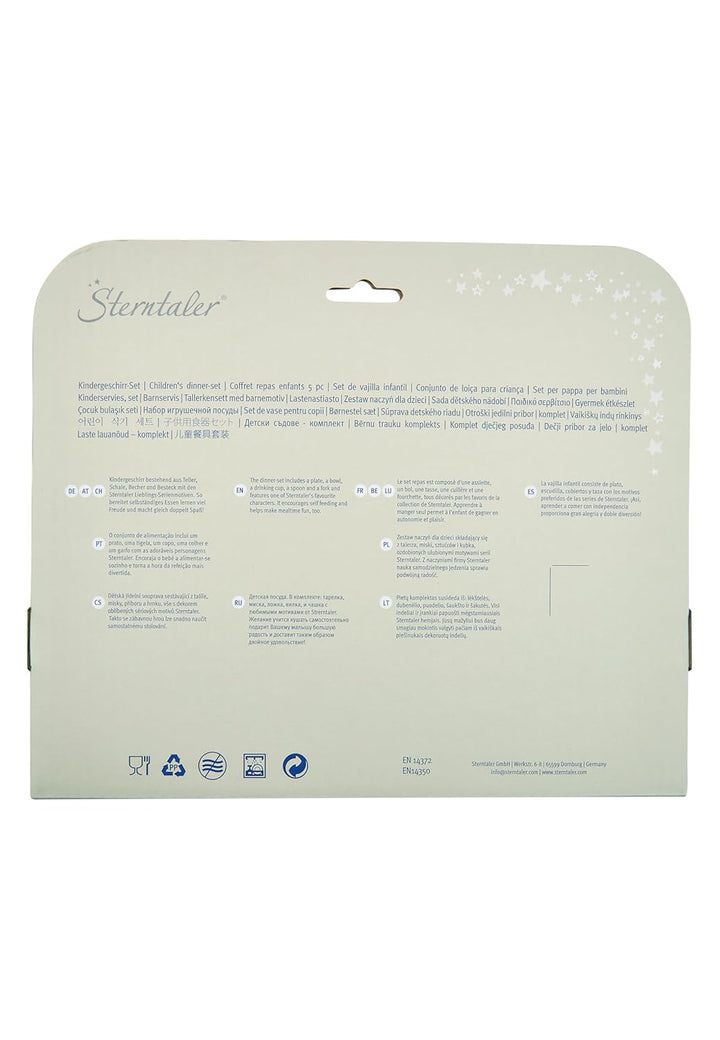 Sterntaler Geschirrset Giraffe & Löwe – Eckige Form mit Safari Motiv – Teller, Schale, Becher & Best