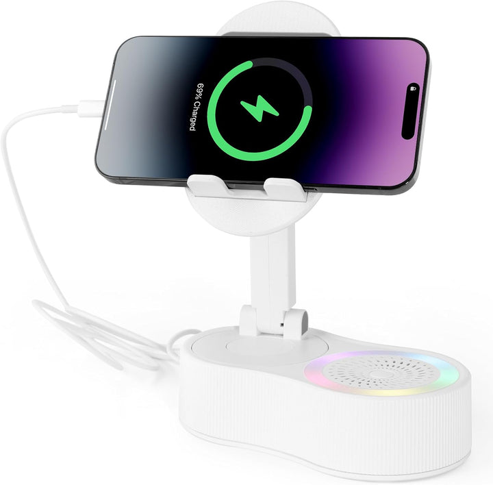 Handy-Ständer mit kabellosem Bluetooth-Lautsprecher – Induktionslautsprecher mit verstellbarer Handy