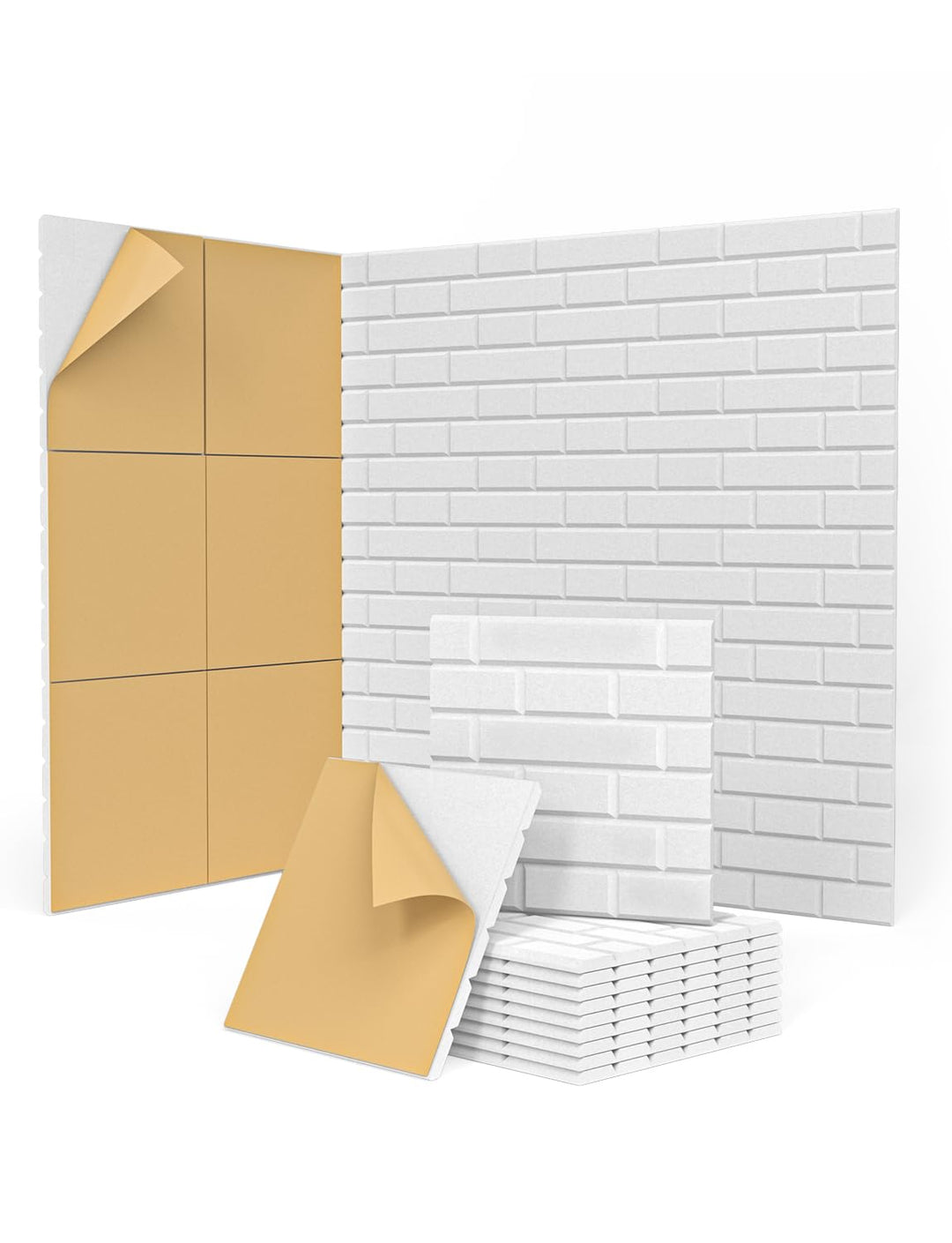 Akustikplatten Selbstklebend, 1,2cm Dicke, 10 Stück Schallabsorber für Wand, Tür, Decke, Acoustic Pa