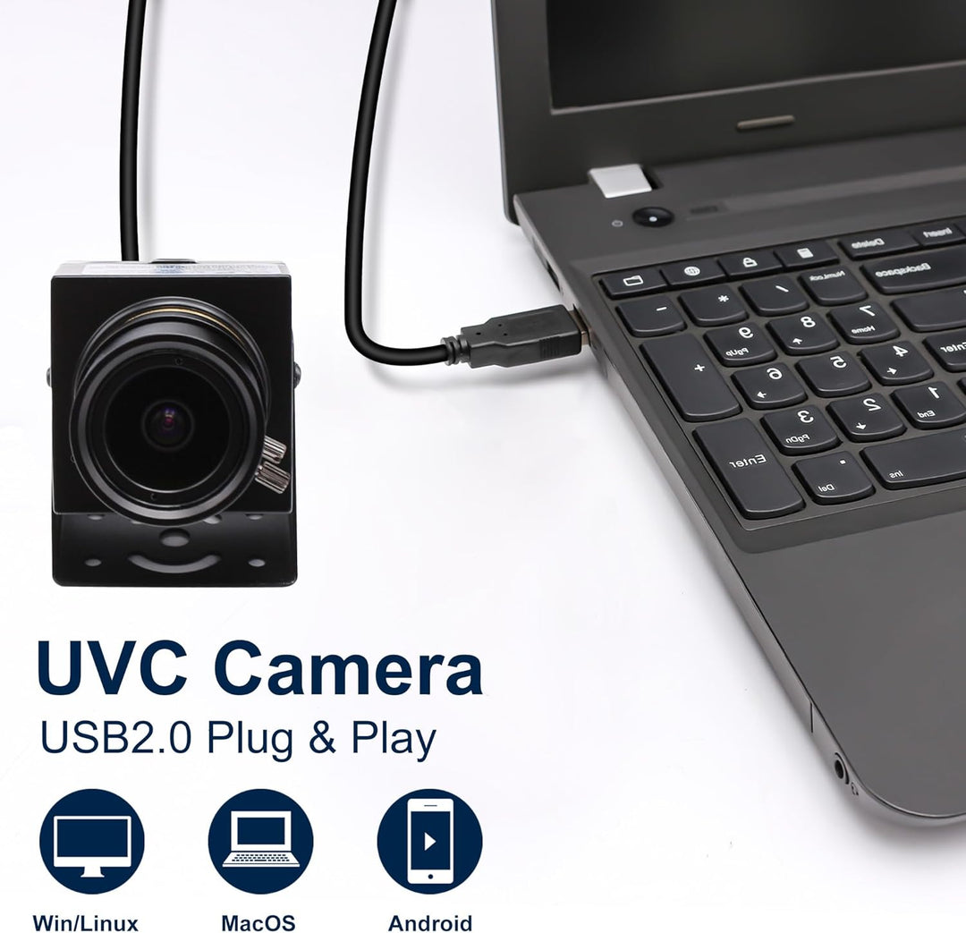 Mermaid 1080P USB-Webcam mit 5-50mm Teleobjektiv, Full-HD-Computerkamera mit 100 fps/60 fps/30 fps f
