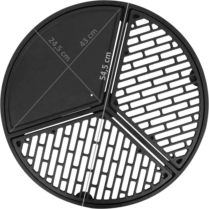 BBQ-Toro Gusseisen Plancha Set mit Grillrost und Grillplatte | Ø 54,5 cm - preseasoned | Gusseisen G