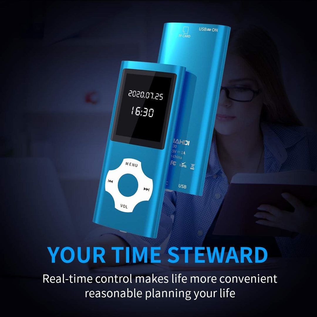 MYMAHDI Bluetooth 5.0 MP3/MP4-Player mit 32 GB Speicherkarte, 1,8 Zoll LCD-Bildschirm, unterstützt b