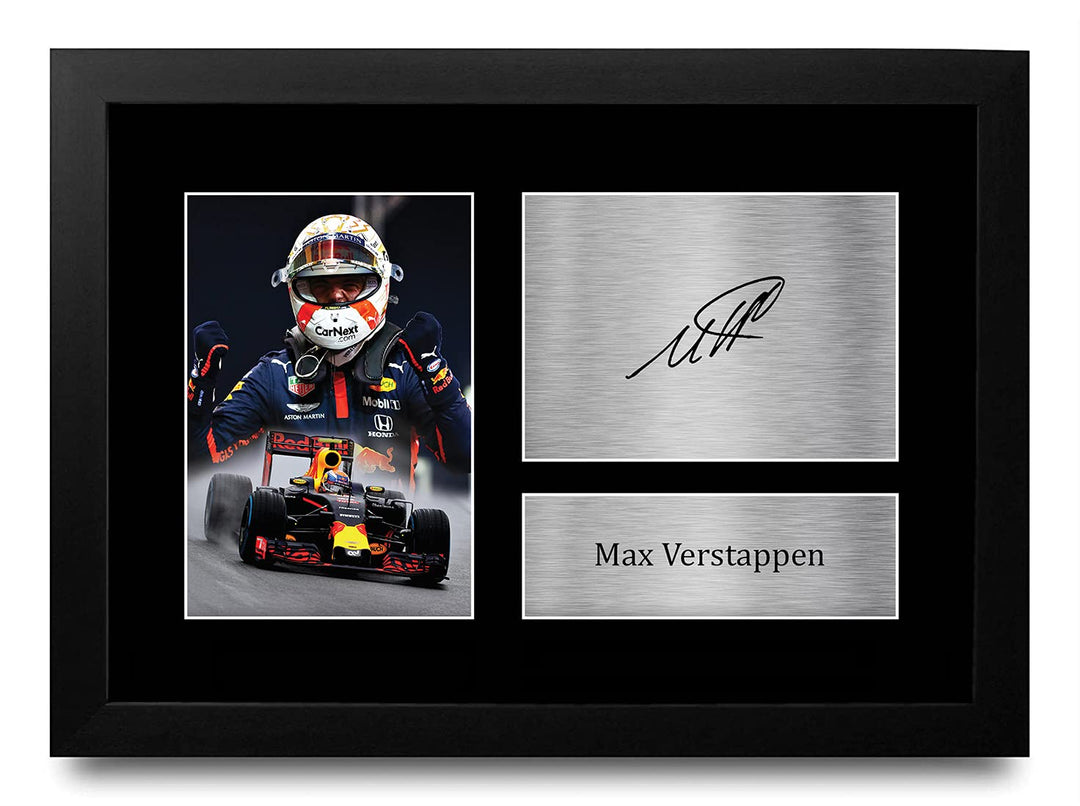 HWC Trading FR A4 Max Verstappen Formula 1 Geschenke Gedruckt, Signiert Autogramm Bild Für F1 Formel
