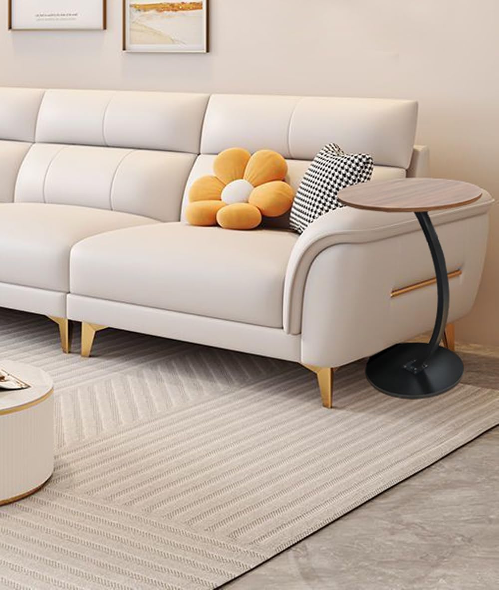 ZOYIZEN Beistelltisch Holz Weisser, Couchtisch Holz, Couchtisch Rund, Kleiner Beistelltisch C Form,