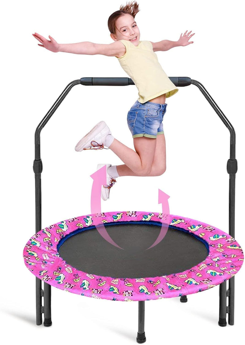 Trampolin Kinder Indoor Outdoor Ø91cm, Mini Trampolin Jumping Fitness Trampolin faltbar Gartentrampo