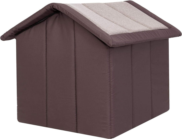 Hundehütte Hundehöhle Hundebett Hundehaus Katzenhöhle mittle L - 52x46 cm Cappuccino mit braun L - 5