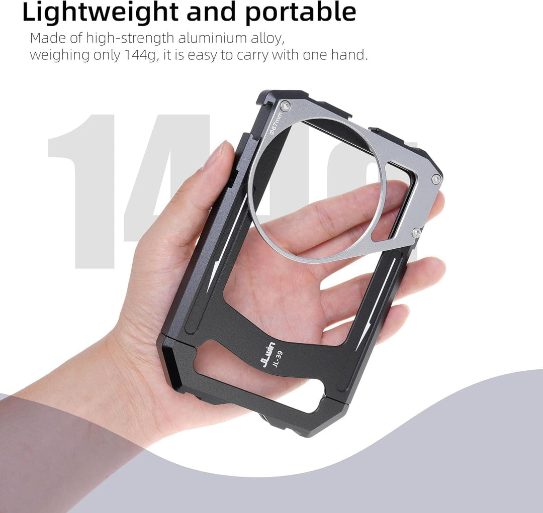 Hersmay Universal Phone Video Rig Kit with Handles + 67mm Thread Filter Adapter Phone Cage for iPhon