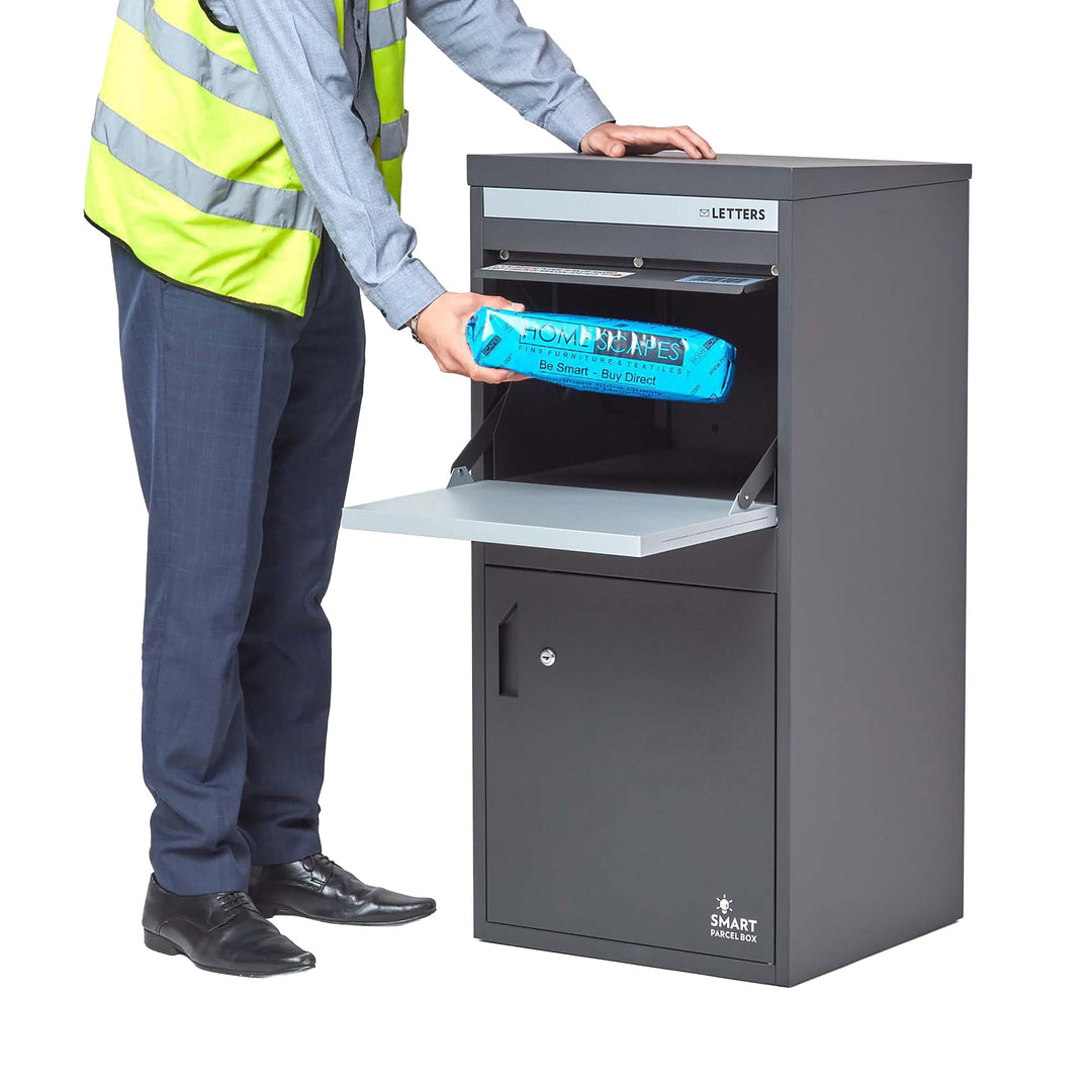 SMART PARCEL BOX XXL Paketbox für draussen, Paketbriefkasten zum Einbauen, zur Wandmontage oder frei