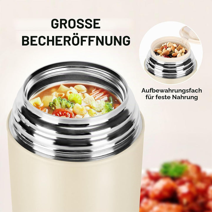 Thermo für heisse Speisen und Getränke, isolierter Lebensmittelbehälter, Suppenthermo für Erwachsene