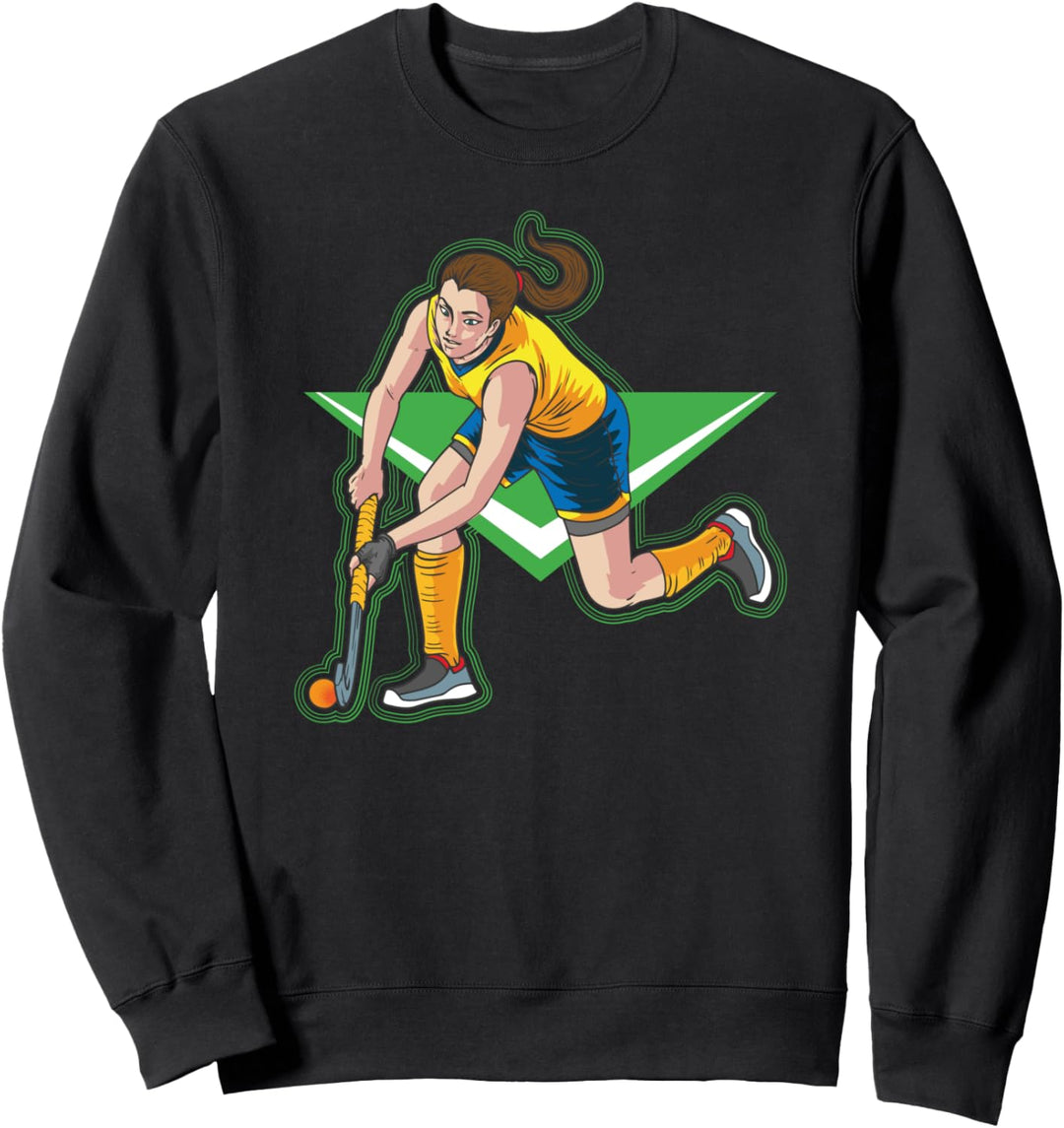 Mädchen, das Feld hockey sport spielt geschenk Sweatshirt