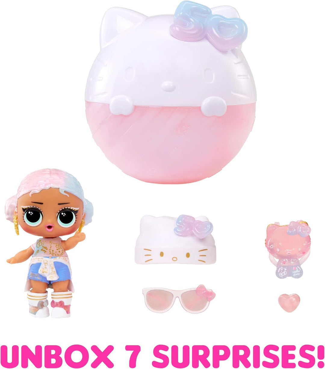 LOL Surprise Loves Hello Kitty Tots - Limited Edition Puppe Crystal Cutie - Sammlerpuppe mit 7 Überr