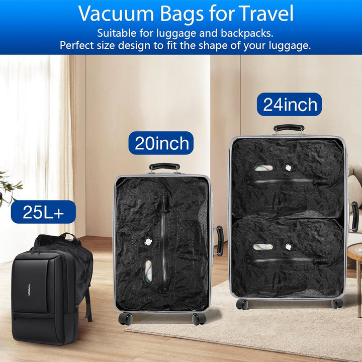 Vakuumbeutel für Kleidung Reise, Reise Vakuumbeutel mit Pumpe Kabelloser, Vacuum Bags for Clothing T