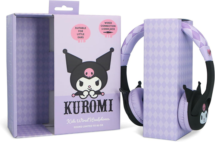 OTL Technologies Kinder-Kopfhörer mit Kabel von Kuromi mit Lautstärkeregler, offiziell lizenziert vo
