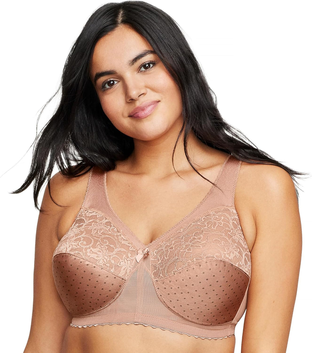 Glamorise Damen Bügelloser MagicLift-Stütz-BH für grosse Grössen Nr. 1000 85C Mokka, 85C Mokka