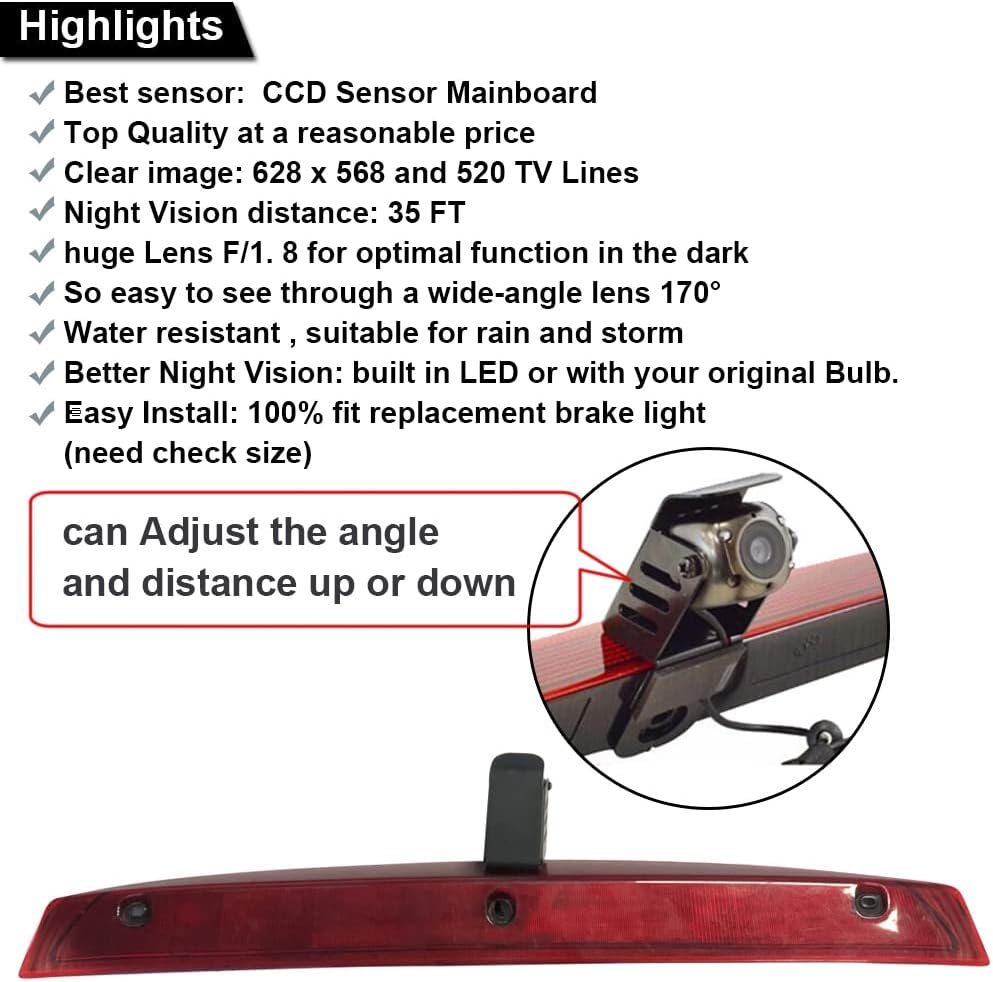 Auto Drittes Dach Original-Bremslicht-Rückfahrkamera, Ersatz für Mercedes Benz Viano Vito W639 V6 Va