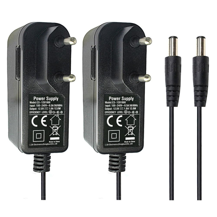 Security-01 2er Pack AC zu DC 12V 1A Netzteil Adapter, Stecker 5,5mm x 2,1mm für CCTV-Kamera LED Str
