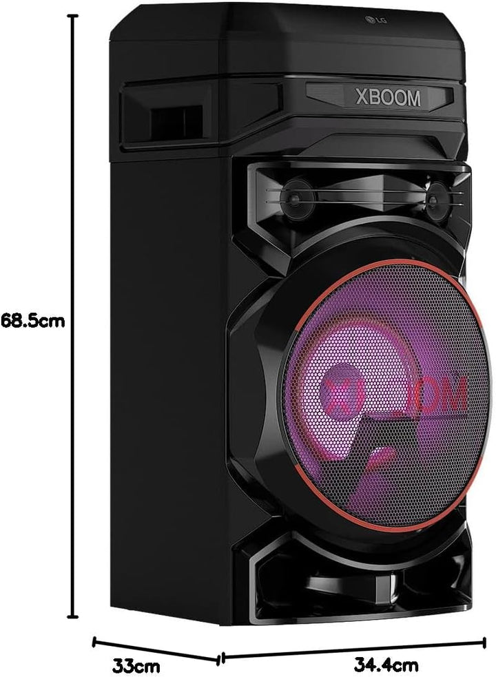 LG XBOOM RNC5, 2-Wege-Soundsystem mit 3 Lautsprechern (Karaoke- &amp; DJ-Funktionen, Beleuchtung), Schwa