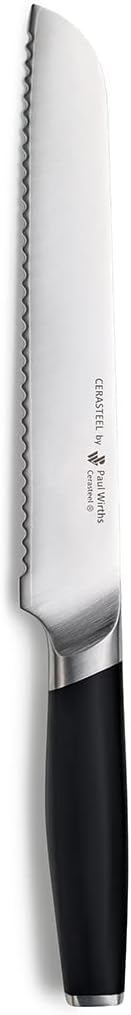 Paul Wirths CERASTEEL Brotmesser | Bruchfeste & extrem scharfe Klinge aus Keramik & Edelstahl | Klin