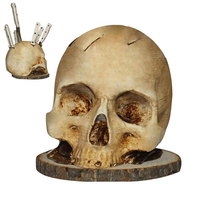 Totenkopf-Messerblock, Skelett-Messerhalter, dekorativer Messerblockhalter, Küchenmesserblock, mehre