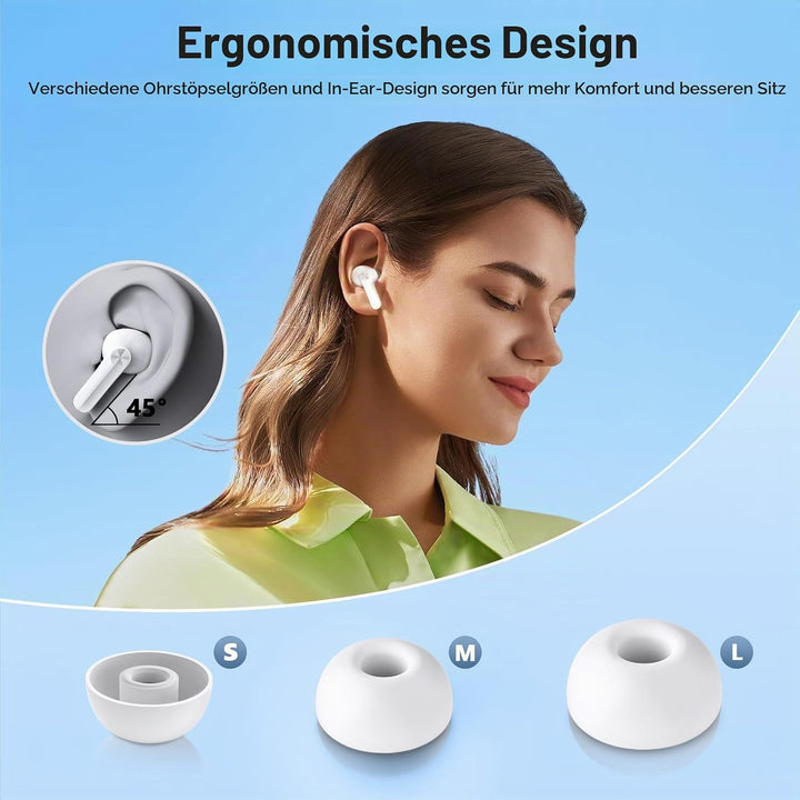 Kopfhörer Kabellos Bluetooth, In Ear Kopfhörer Bluetooth 5.3 mit 4 ENC Noise Cancelling Mic, 2026 Ne