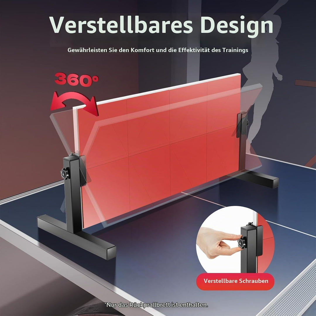 Ping Pong Rebounder Tischtennis Rebound Board Tischtennis-Rückprallbrett mit 8-roten Gummis, Selbstt