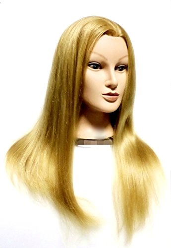 FP Übungskopf "Leana" 100% Proteinhaar ca. 40 cm blond incl. Tischhalter (von deutschem Friseurbedar