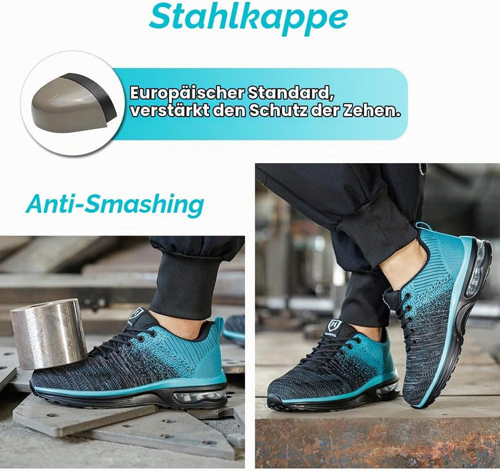 Arbeitsschuhe Leicht Herren Sicherheitsschuhe Damen rutschfest Sportlich Stahlkappenschuhe Atmungsak